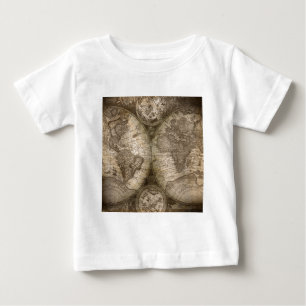 Antique Historical Old World Atlas Map Continents Baby T-Shirt
