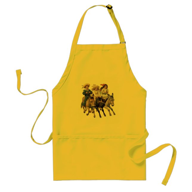 Antique horse pony children art standard apron (Front)