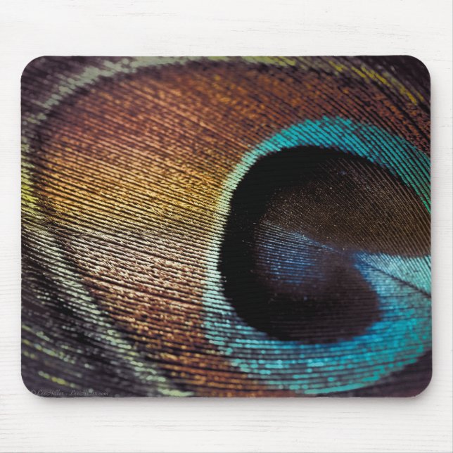 Antique Hues Peacock Feather Eye Mouse Mat (Front)