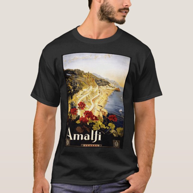 Antique Illustration Italy Amalfi Coast Antique Jo T-Shirt (Front)