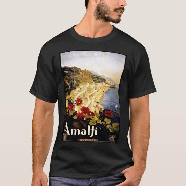 Antique Illustration Italy Amalfi Coast Antique Jo T-Shirt (Front)