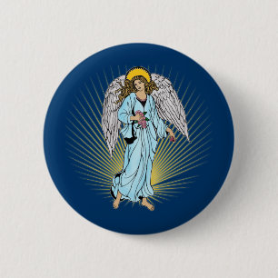 Antique Illustration of an Angel on Tshirts, Gifts 6 Cm Round Badge