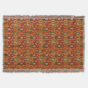 Antique Inca Tribal Star Pattern Print Throw Blanket