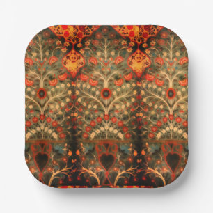 Antique Indian textile design Paper Plate
