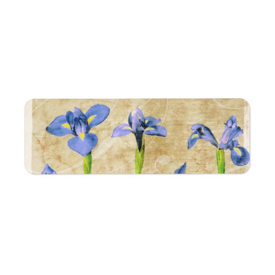 Antique Irises - Vintage Iris Background Customise Return Address Label