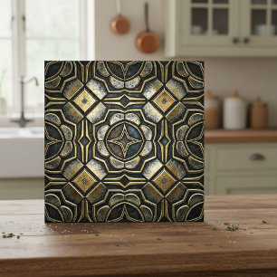 Antique Iron Industrial Geometric #10 ID1227 Tile