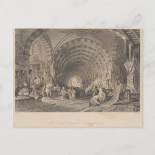 Antique Istanbul Constantinople Great Bazar Postcard