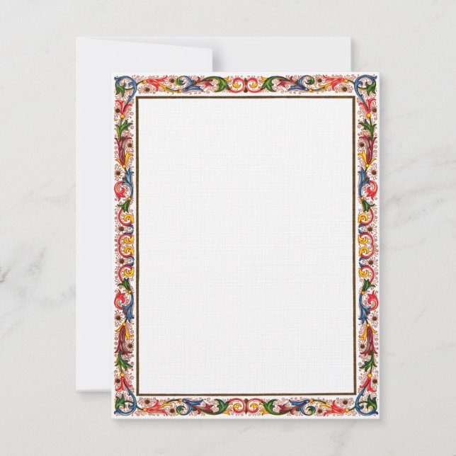 Antique Italian Floral Wedding Invitation Template (Front)