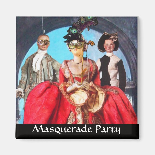 ANTIQUE ITALIAN PUPPETS MASQUERADE COSTUME PARTY MAGNET (Front)