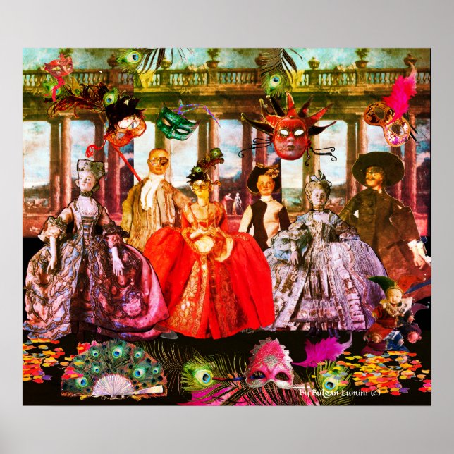 ANTIQUE ITALIAN PUPPETS MASQUERADE COSTUME PARTY POSTER (Front)