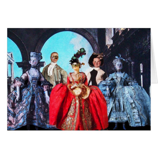 ANTIQUE ITALIAN PUPPETS MASQUERADE MASKS COSTUMES (Front Horizontal)