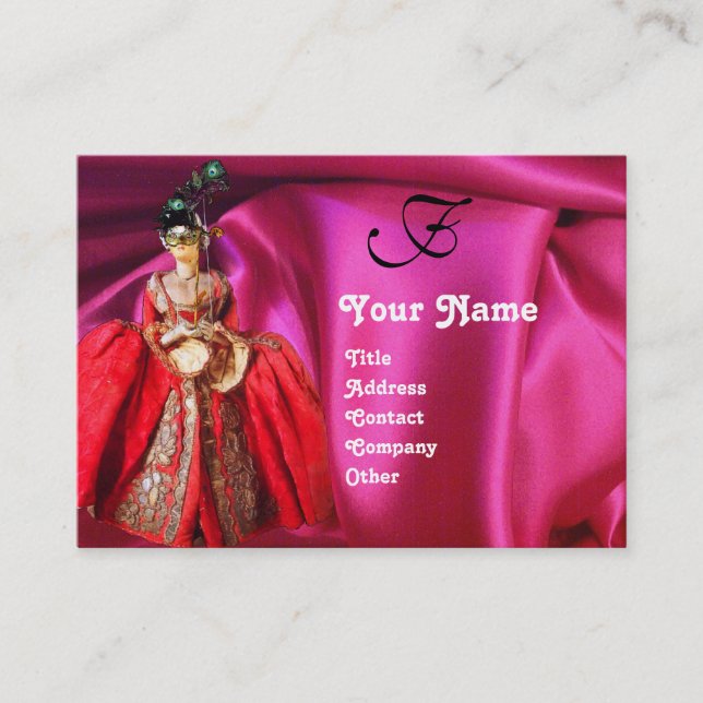 ANTIQUE ITALIAN PUPPETS MASQUERADE MASKS,COSTUMES BUSINESS CARD (Front)