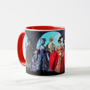 ANTIQUE ITALIAN PUPPETS MASQUERADE MASKS COSTUMES MUG