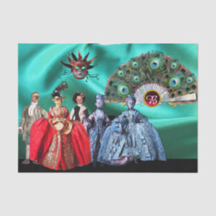 ANTIQUE ITALIAN PUPPETS,MASQUERADE PARTY MASKS TISSUE PAPER