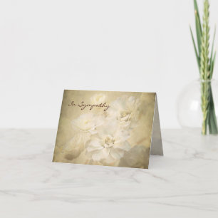 Antique Ivory Blossoms Condolence Sympathy Card
