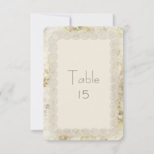 Antique Ivory Lace Floral Wedding Table Numbers