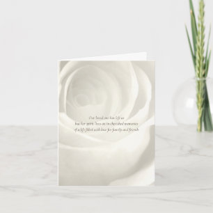 antique ivory rose funeral sympathy thank you card