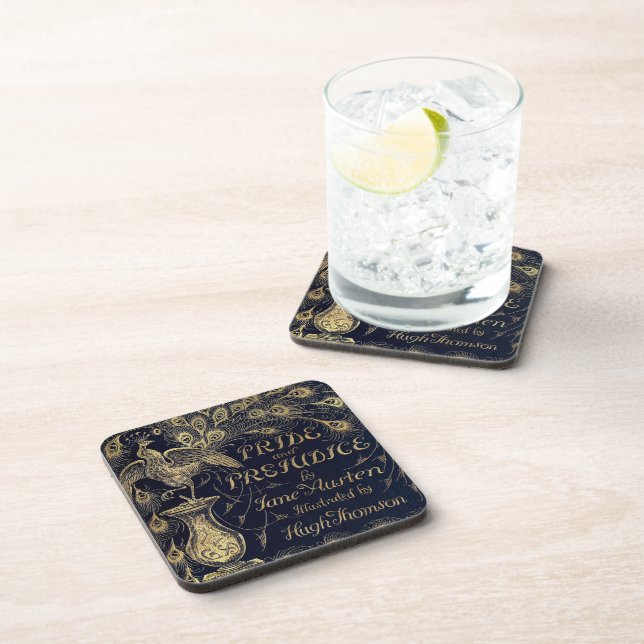 Antique Jane Austen Pride and Prejudice Peacock Coaster (Right Side)