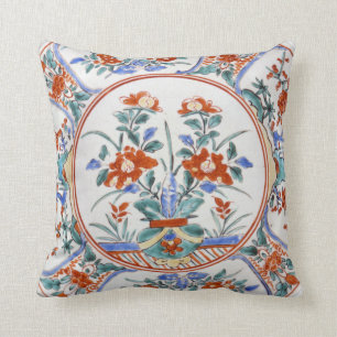 Antique Japan Arita Ware Kakiemon Reproduction Cushion