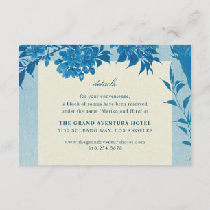 Antique Japanese Blue Cherry Blossom Enclosure Card