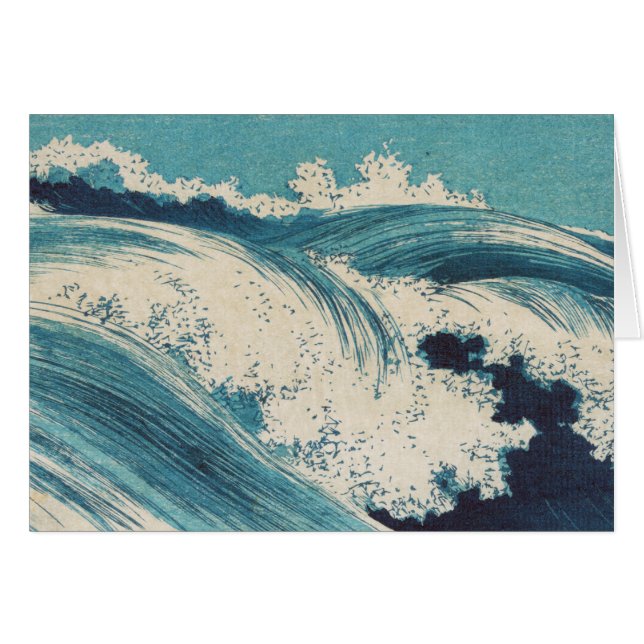 Antique Japanese Blue Waves Ocean Print (Front Horizontal)