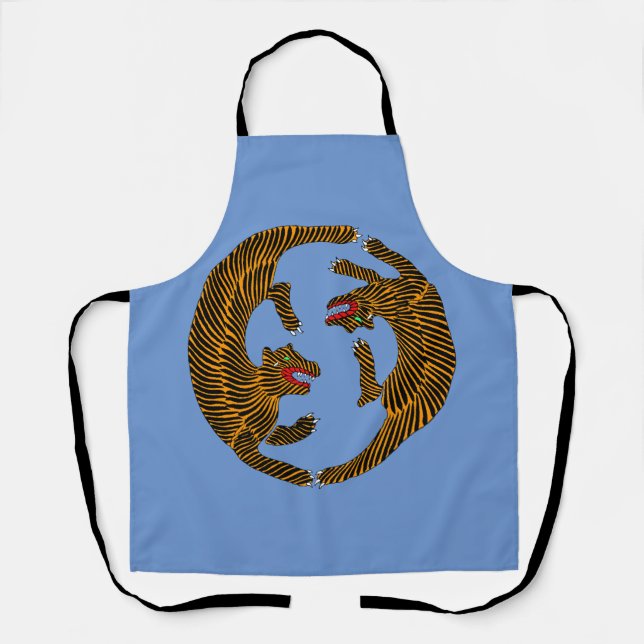 Antique Japanese Folk Art Tigers Apron (Front)