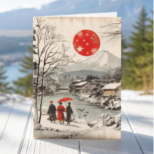 Antique Japanese Holiday Card