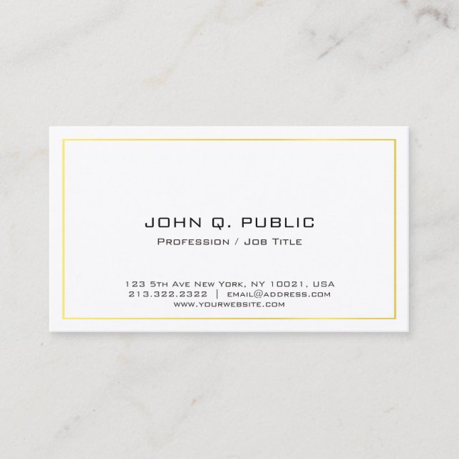 Antique Jewellery Shop Seller Simple Elegant Gold Business Card (Front)