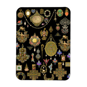 Antique Jewelry Vintage art Illustrations Magnet