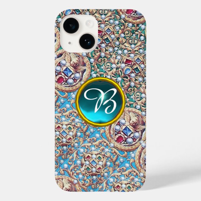 ANTIQUE JEWELS,GEMSTONES,PEARLS,ANGELS MONOGRAM Case-Mate iPhone CASE (Back)