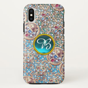 ANTIQUE JEWELS,GEMSTONES,PEARLS,ANGELS MONOGRAM iPhone XS CASE