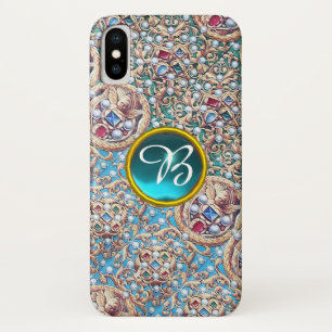ANTIQUE JEWELS,GEMSTONES,PEARLS,ANGELS MONOGRAM iPhone X CASE