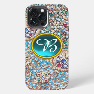 ANTIQUE JEWELS,GEMSTONES,PEARLS,ANGELS MONOGRAM iPhone 13 PRO MAX CASE