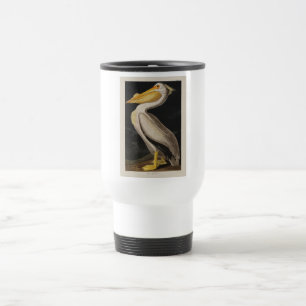 Antique John James Audubon White Pelican Coastal Travel Mug