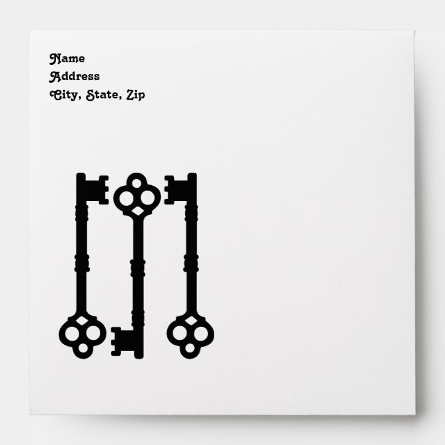 Antique keys cute envelopes (Front)