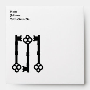 Antique keys cute envelopes