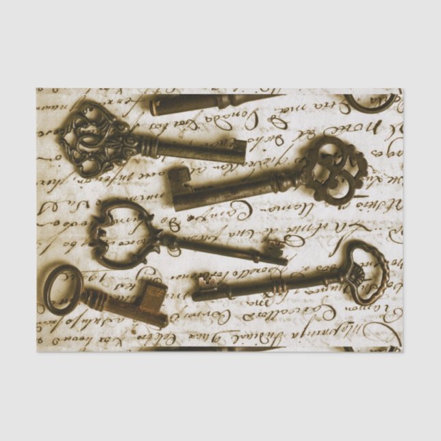 Antique Keys Tissue Paper (Front)