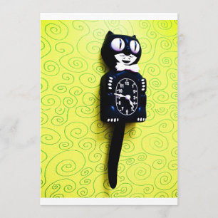 Antique kit Cat Clock Invitation