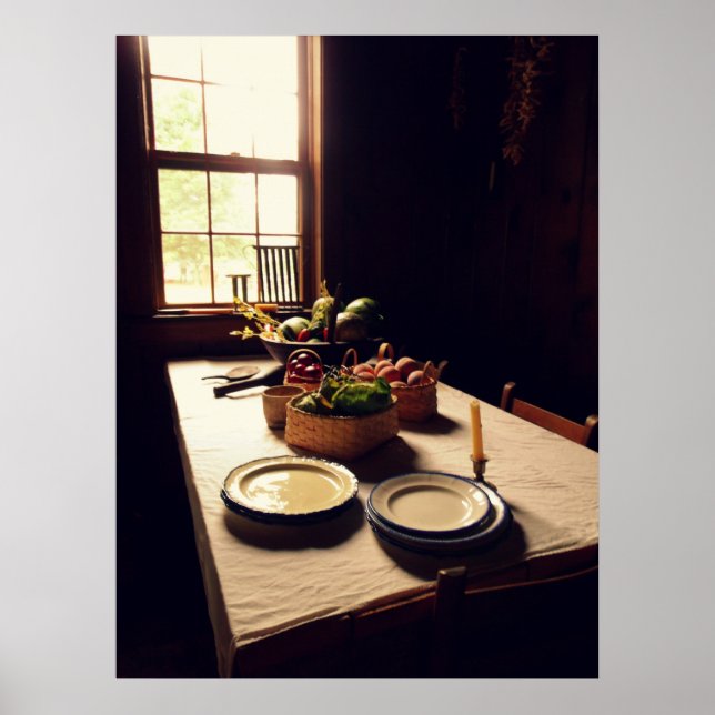 Antique Kitchen Table Poster (Front)