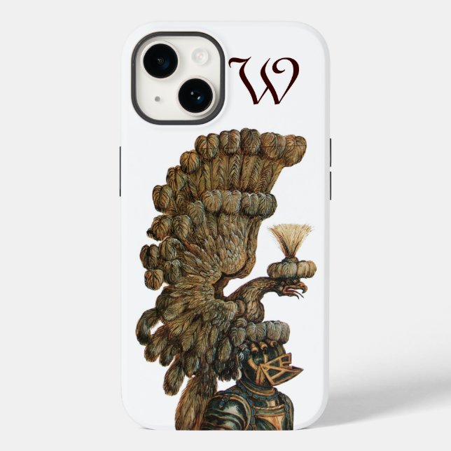 ANTIQUE KNIGHT HELMET WITH EAGLE monogram Case-Mate iPhone Case (Back)
