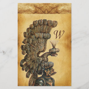 ANTIQUE KNIGHT HELMET WITH EAGLE Parchment Stationery