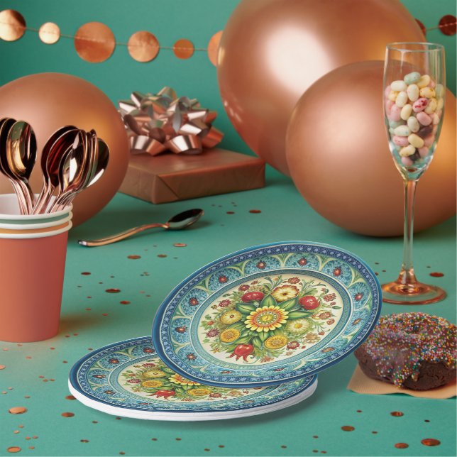 Antique Kornilov Brothers Porcelain Paper Plate  (Multi)