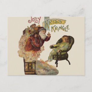 Antique Kris Kringle Sanga Claus Holiday Postcard