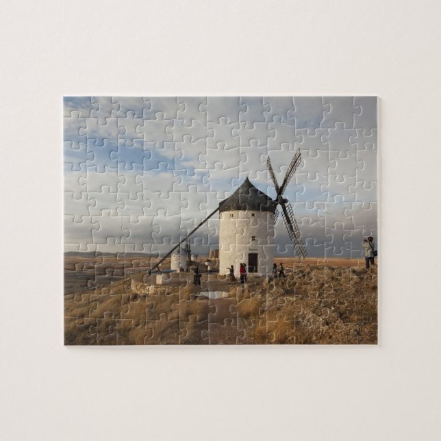 Antique La Mancha windmills, with visitors Jigsaw Puzzle (Horizontal)