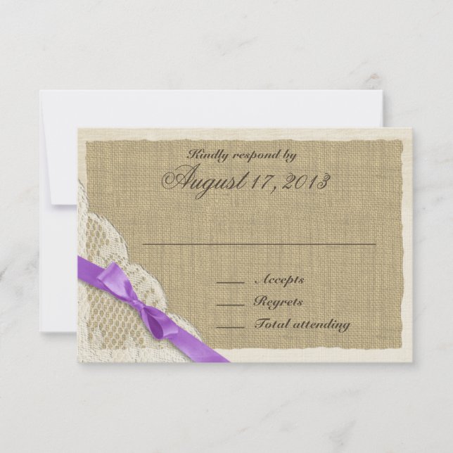 Antique Lace and Lavender Country Response Card (Front)