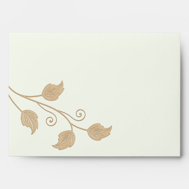 Antique Lace and Leaves Wedding A-7 Envelopes (Front)