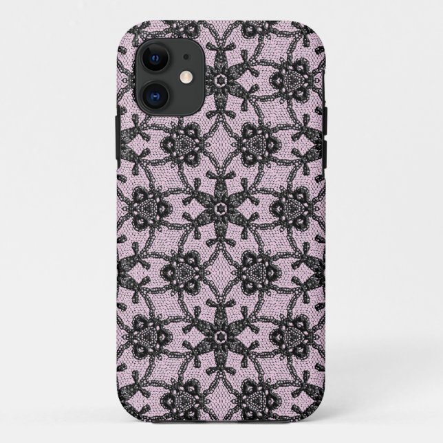 Antique lace - black and ice pink Case-Mate iPhone case (Back)