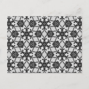 Antique lace - black and white postcard