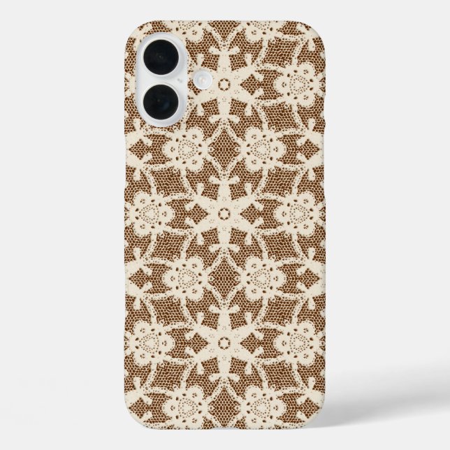 Antique lace - cream and brown Case-Mate iPhone case (Back)