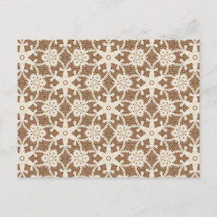 Antique lace - cream and brown postcard